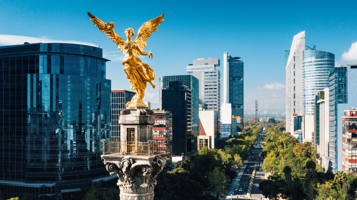Vista panorámica de Ciudad de México vista desde el ángel d la independencia